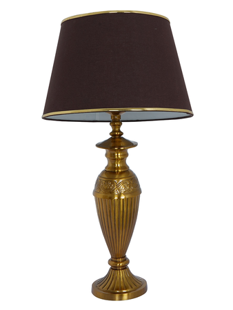 Gold Vintage Aluminium Single Table Lamp Light With 14 Inch Brown