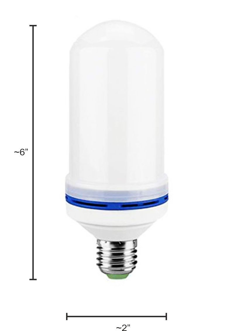 LED Flame Effect Light Bulb - E27 Flickering Fire Simulation Bulb, 6W, 155mm