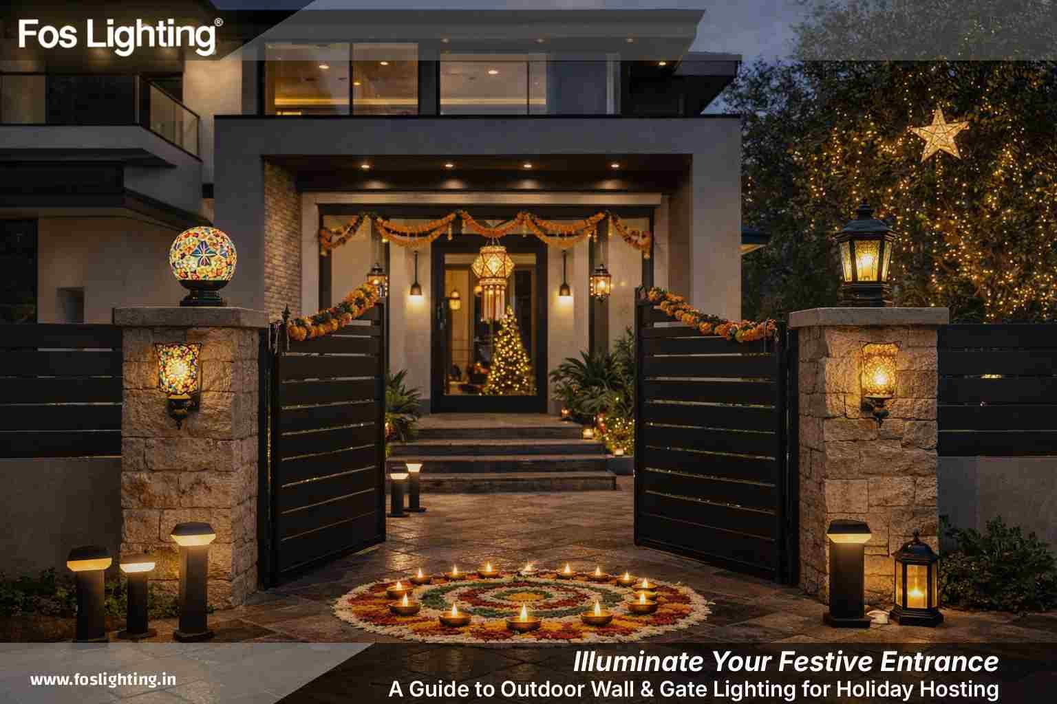 Illuminate Your Festive Entrance: A Guide to Outdoor Wall & Gate Lighting for Holiday Hosting
