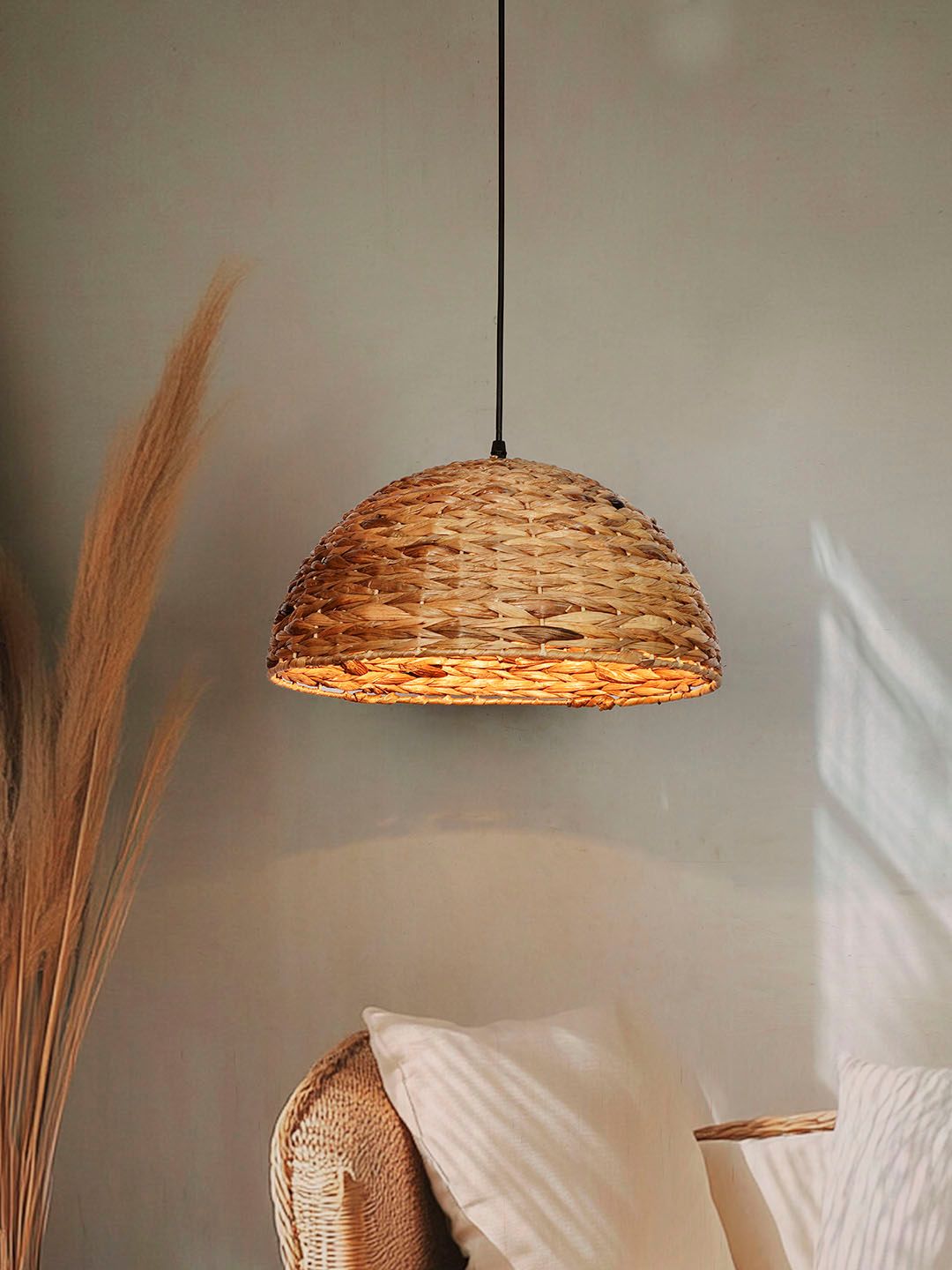 Sea Grass Dome Pendant Light - Rustic & Sustainable